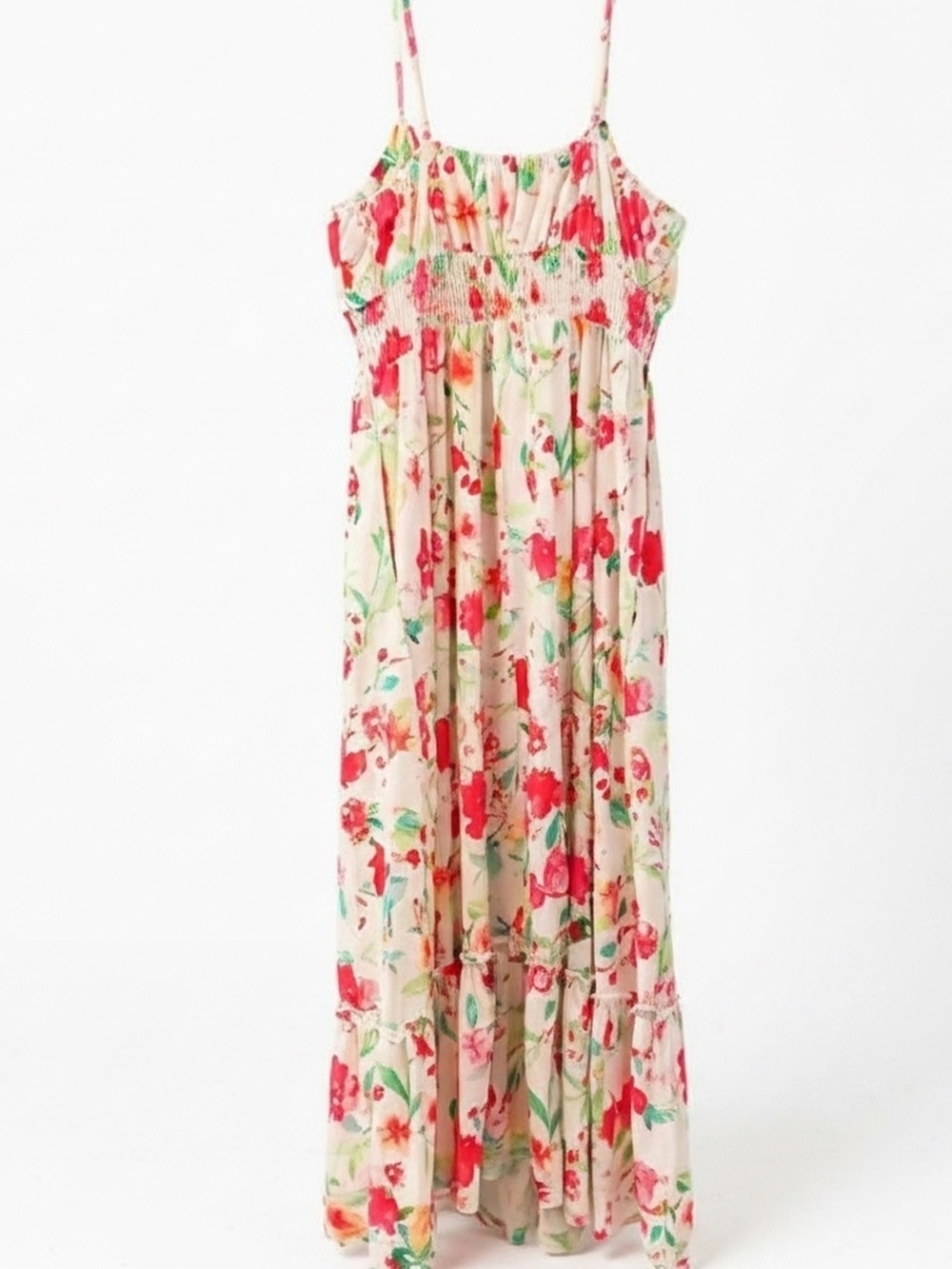 Grace Karin Floral Sundress in Pink, Green & Cream - Picture 5 of 7